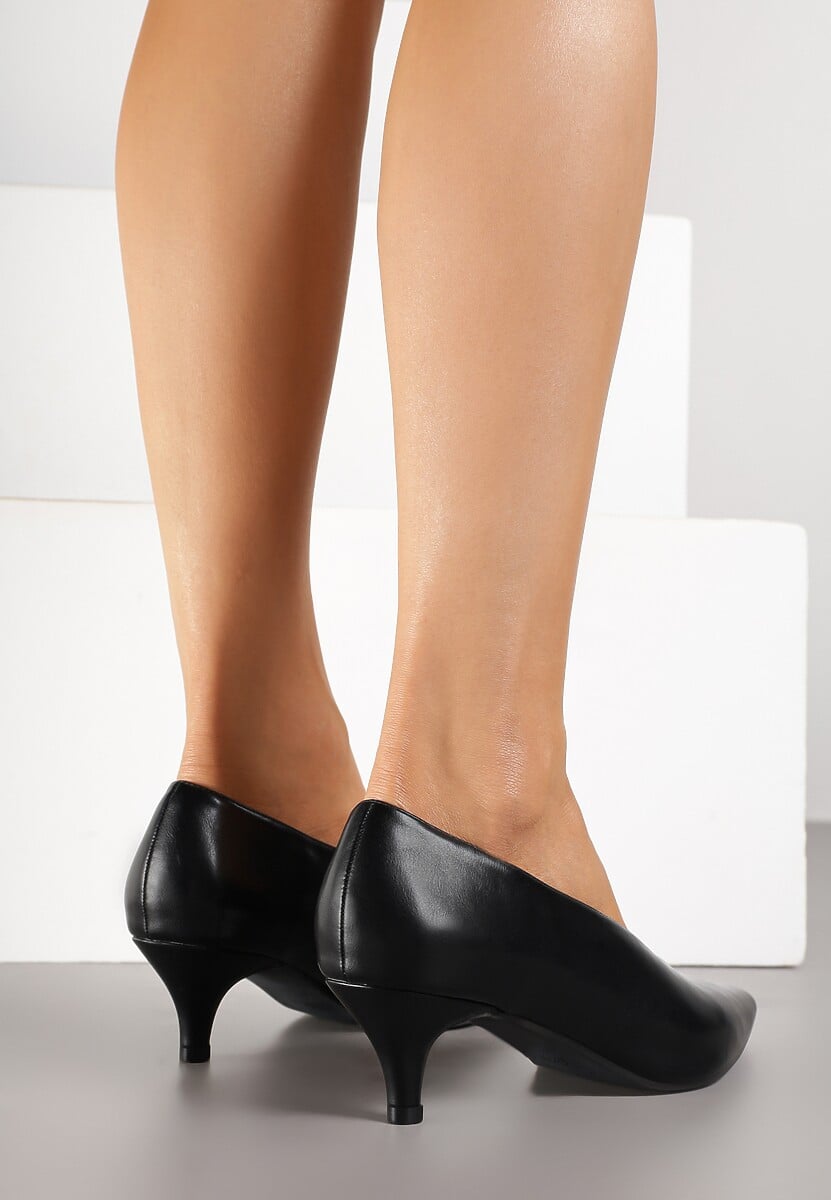 Czarne Czółenka na Kaczuszce w Klasycznym Stylu Rilanela