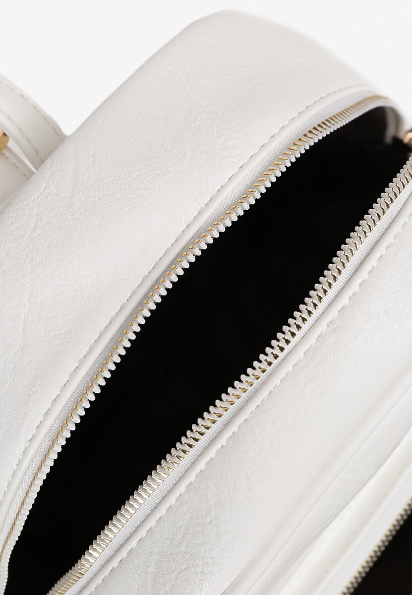 Biały Plecak z Ozdobną Aplikacją i Suwakiem Milaretta