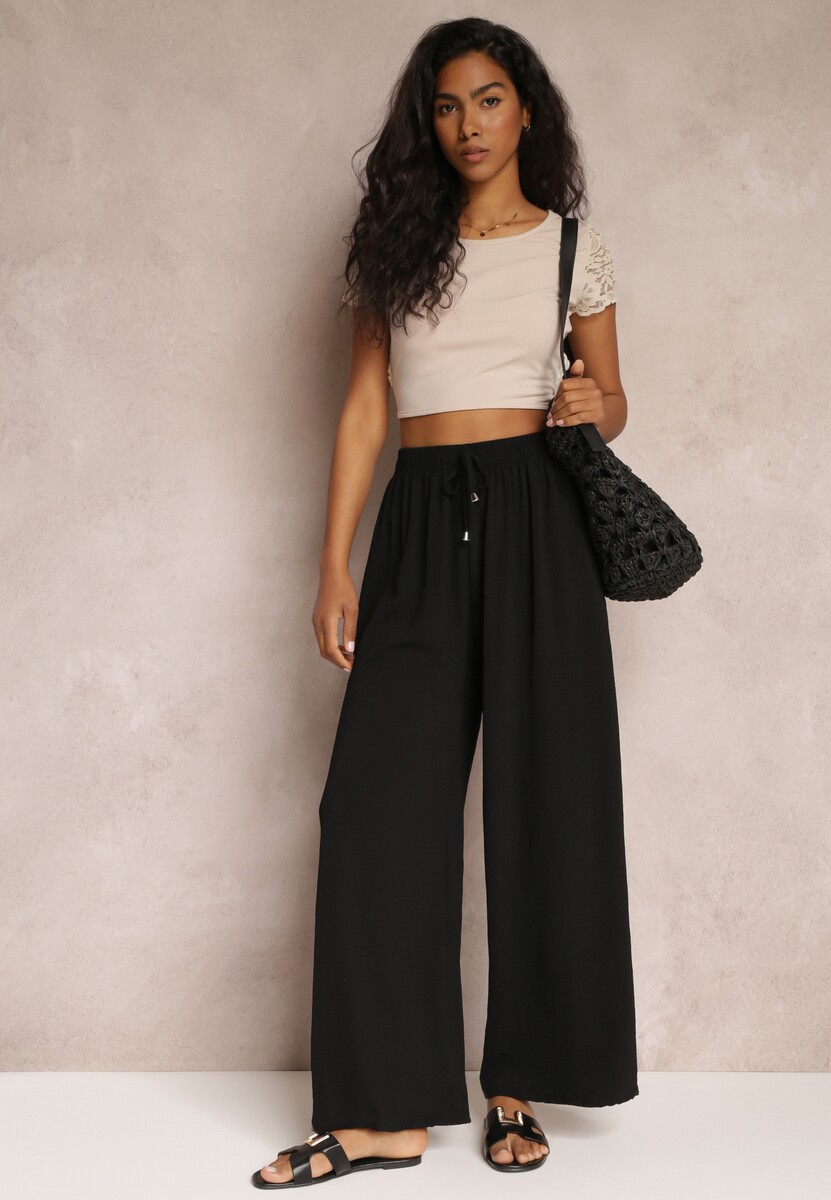 Niebieskie Spodnie z Gumką w Pasie i Szerokimi Nogawkami Seira