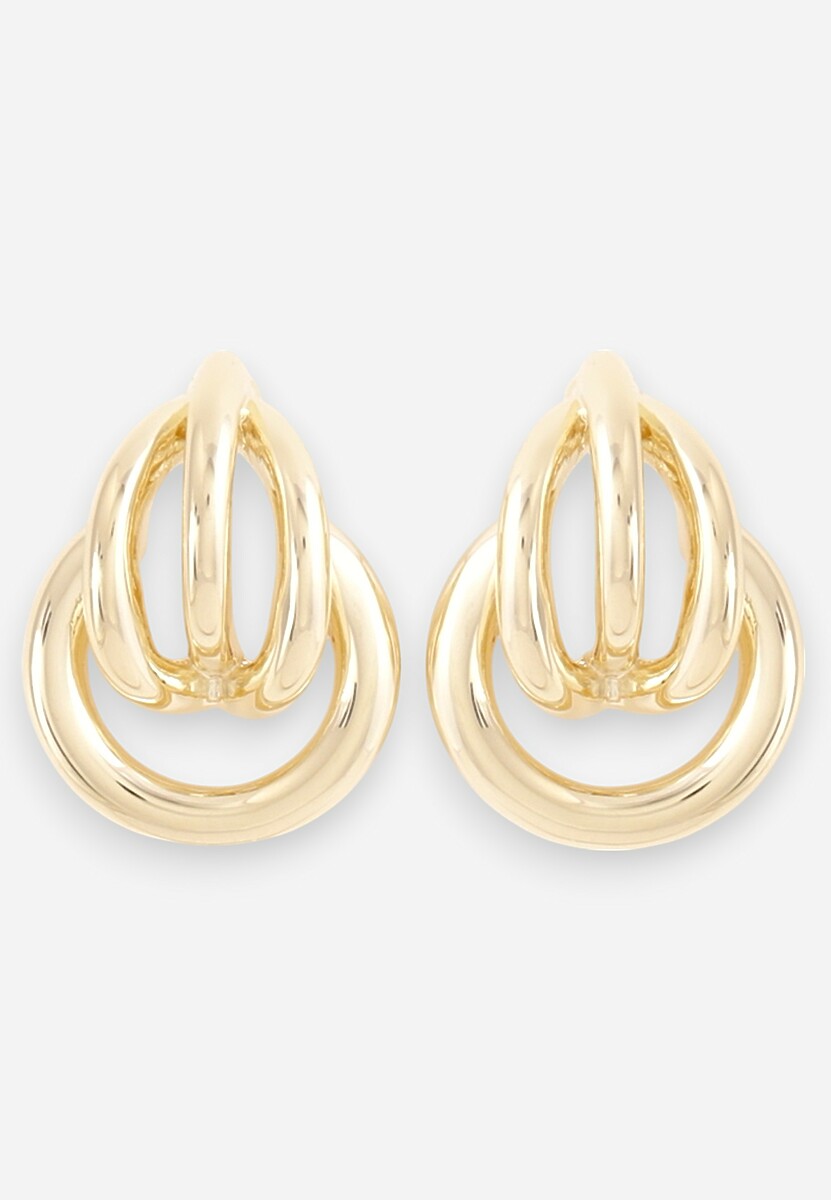 Złote Kolczyki Ozdobione Geometrycznym Wzorem Maliluna