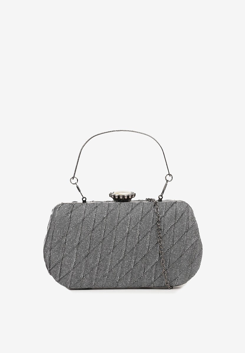 Złota Tłoczona Torebka Kopertówka Ozdobiona Cyrkoniami Lunovea