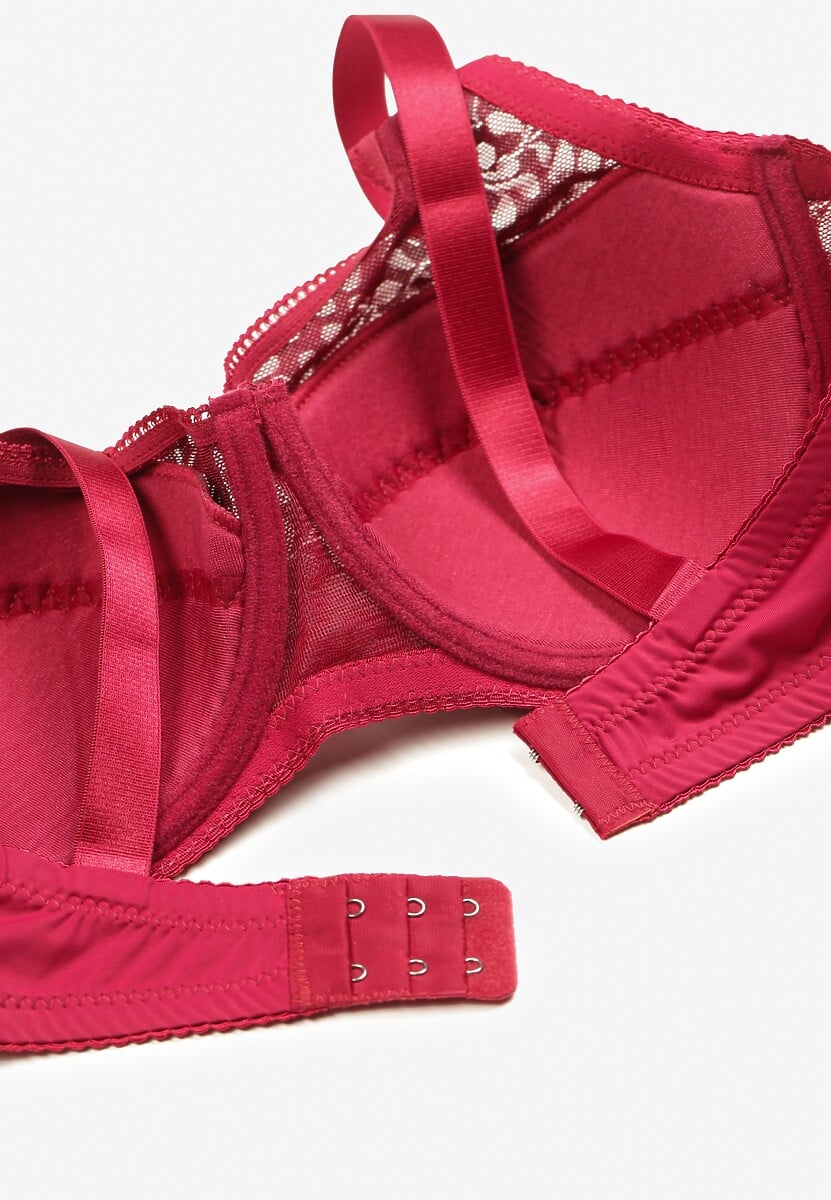 Bordowy Biustonosz Full Cup z Ramiączkami z Regulacją Posofia