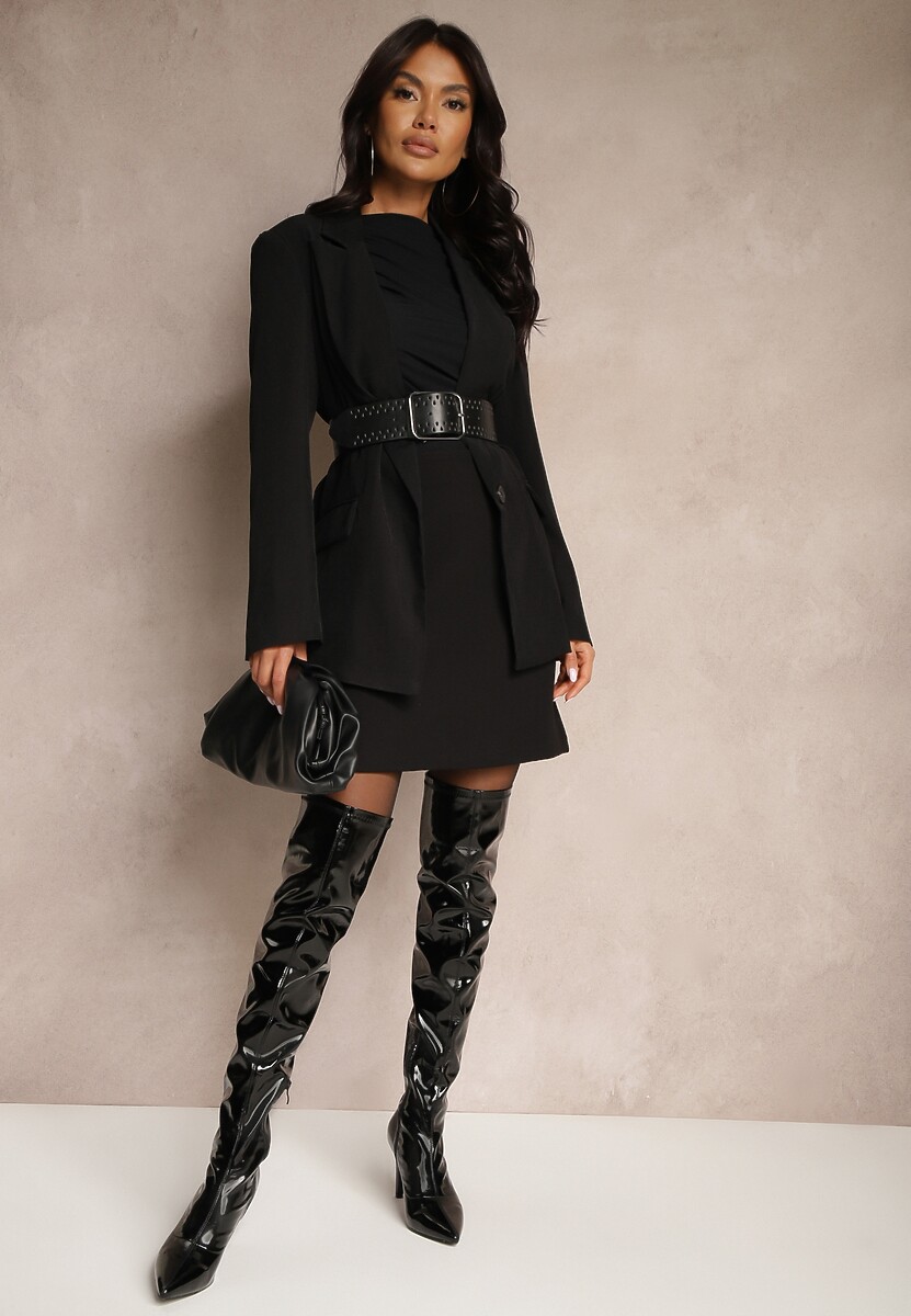 Czarna Spódnica z Wiskozą w Klasycznym Stylu Sennira