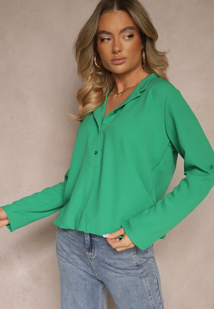 Czarna Koszula z Regulacją przy Rękawach Ilanelis