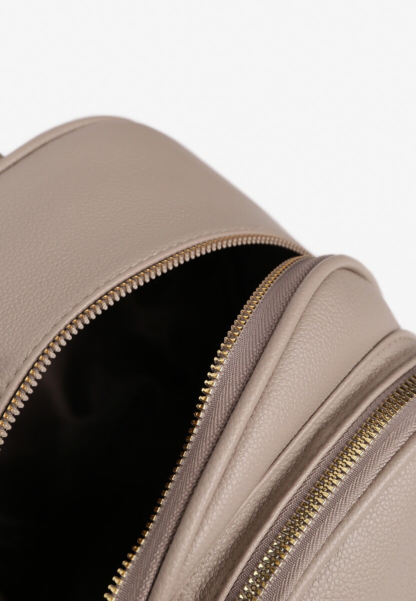 Ciemnobeżowy Plecak na Ramiączkach z Regulacją Wykończony Suwakami Nelsey