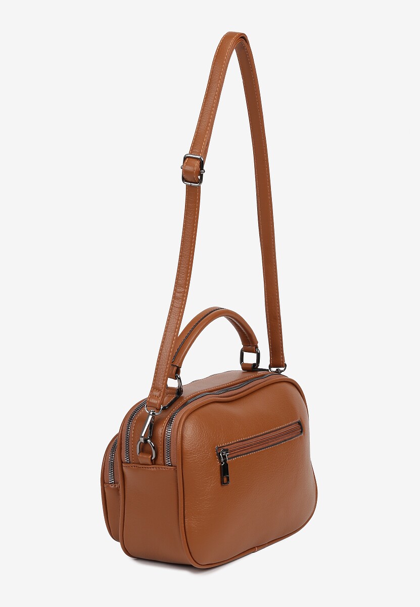 Brązowa Torebka o Fasonie Dwukomorowej Listonoszki Amilione