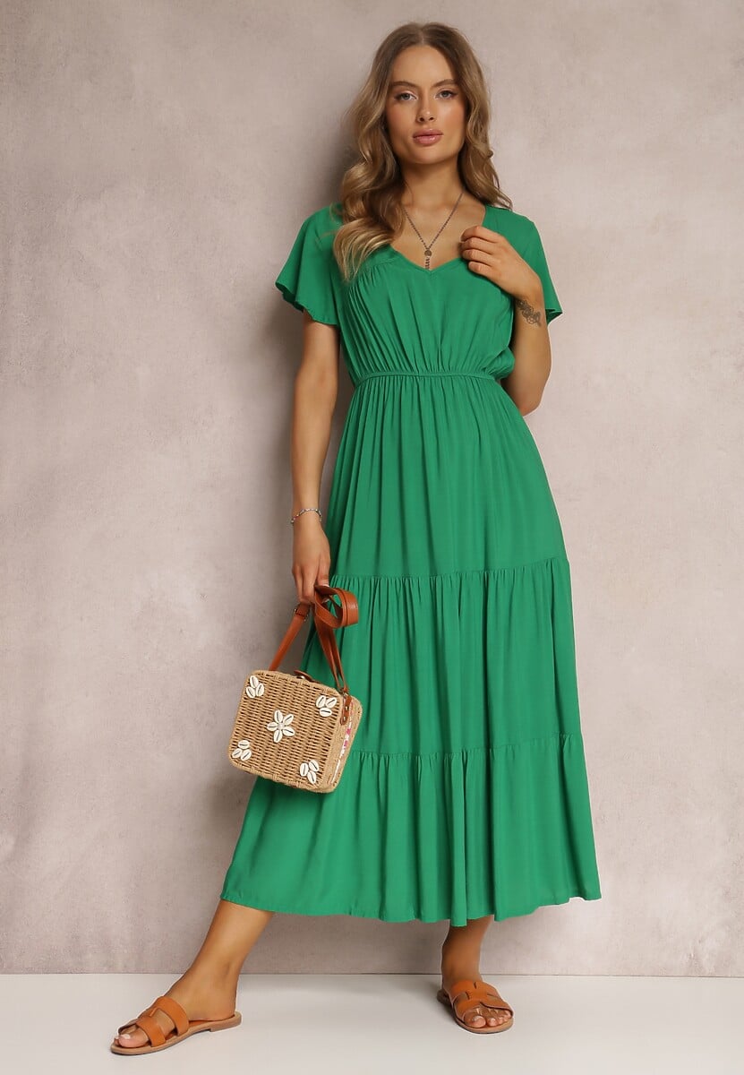 Zielona Sukienka z Wiskozy Jonmy