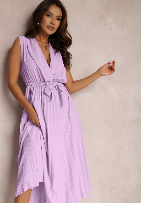 Jasnofioletowa Sukienka Volantis