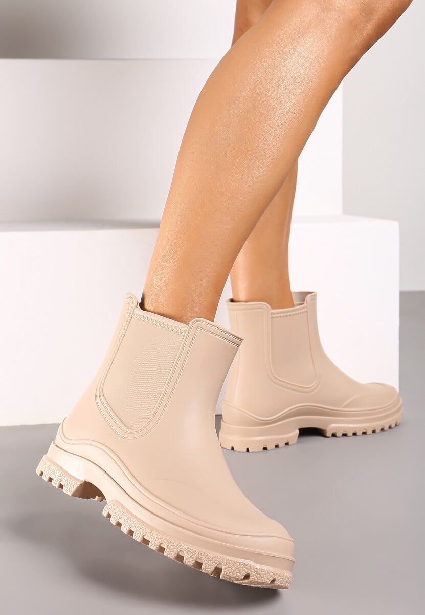 Beżowe Wsuwane Kalosze Krótkie Urvia