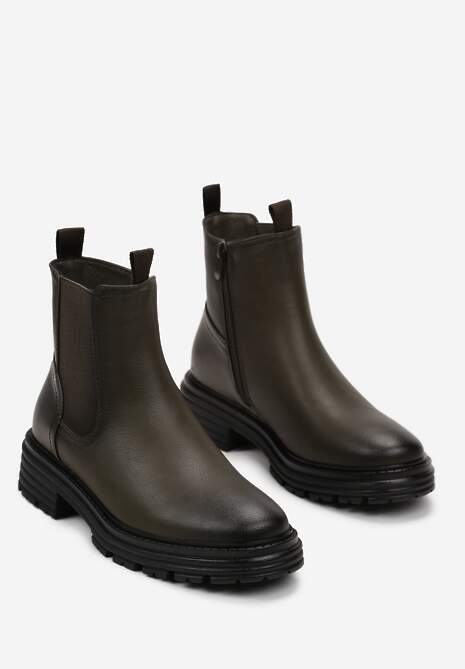 Zielone Botki z Elastyczną Gumką na Cholewce za Kostkę Koppe