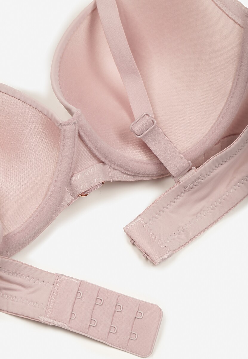 Jasnofioletowy Klasyczny Biustonosz z Metalicznymi Wstawkami Emarielle