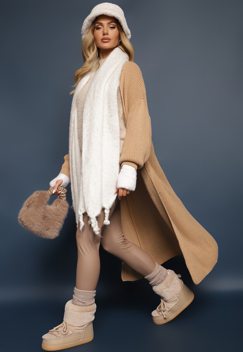 Brązowy Długi Kardigan Oversize Angellona