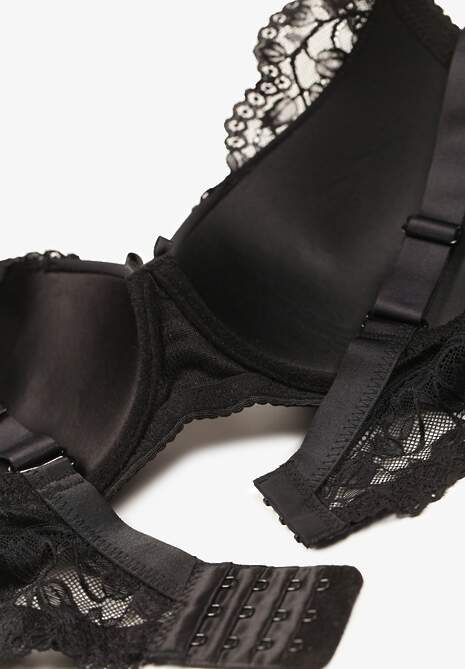 Czarny Usztywniany Biustonosz Full Cap z Regulowanymi Ramiączkami Dimrah