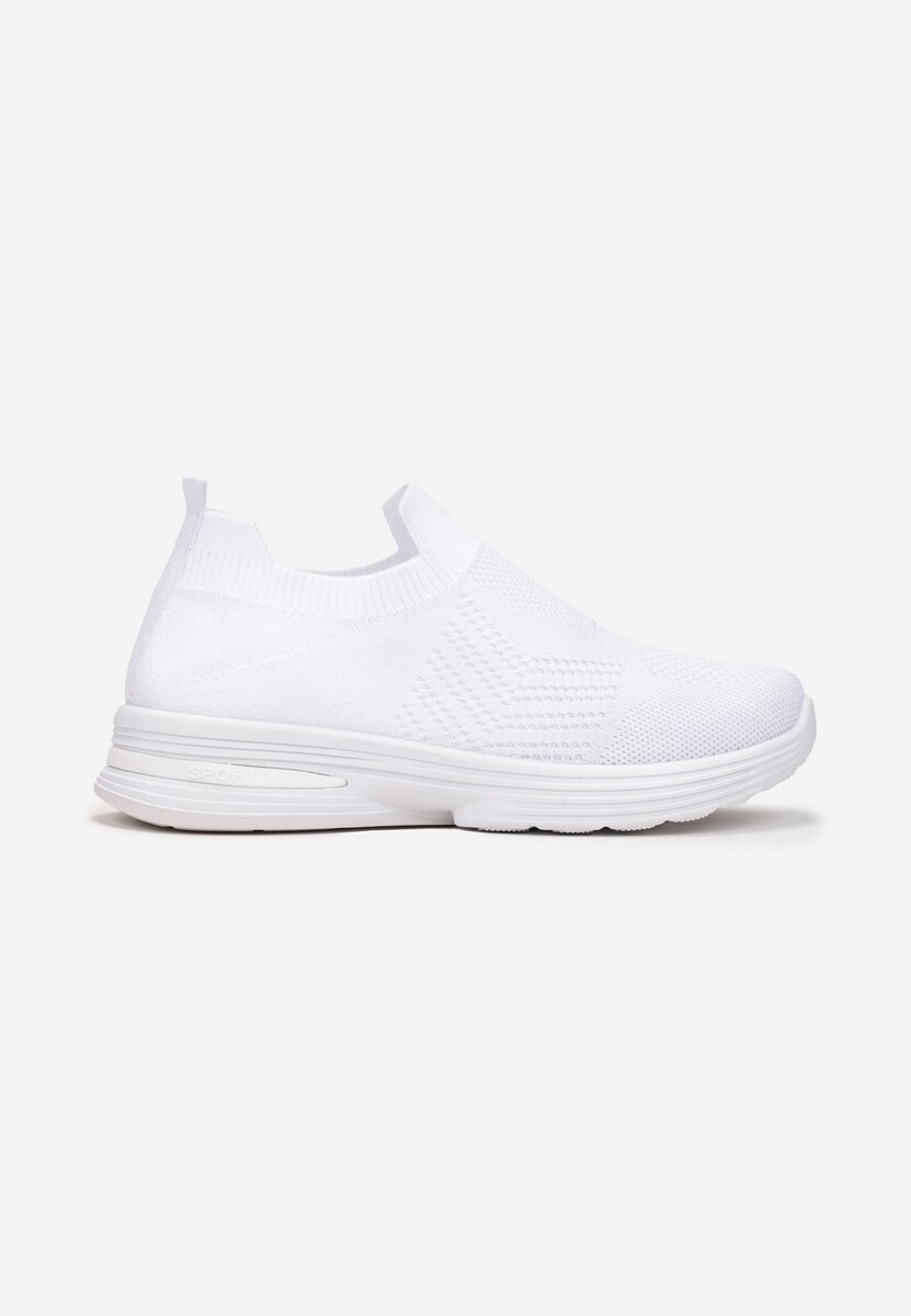 Białe Wsuwane Buty  Sportowe na Płaskiej Podeszwie Sheina