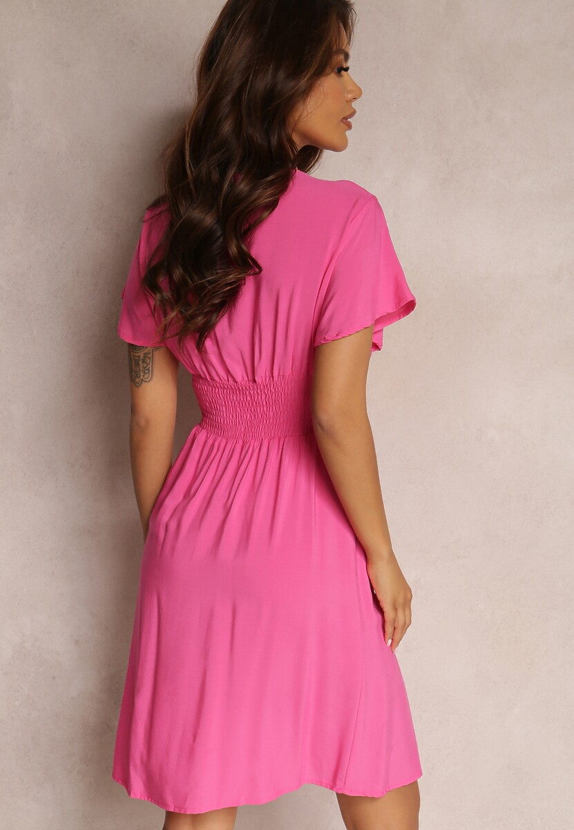 Różowa Sukienka z Wiskozy Jadith