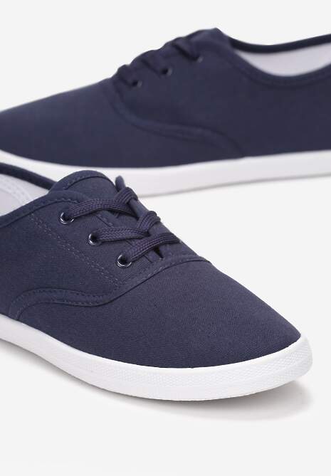 Granatowe Sznurowane Tenisówki Przed Kostkę Jennessa