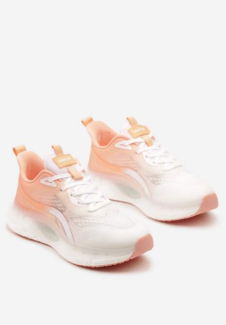 Biało-Pomarańczowe Buty Sportowe Sneakersy ze Sznurowaniami na Podeszwie Typu Air Przed Kostkę Jotesa