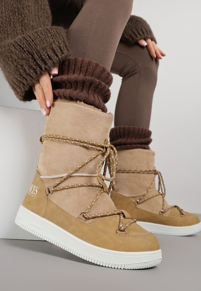 Beżowe Śniegowce Night Magic