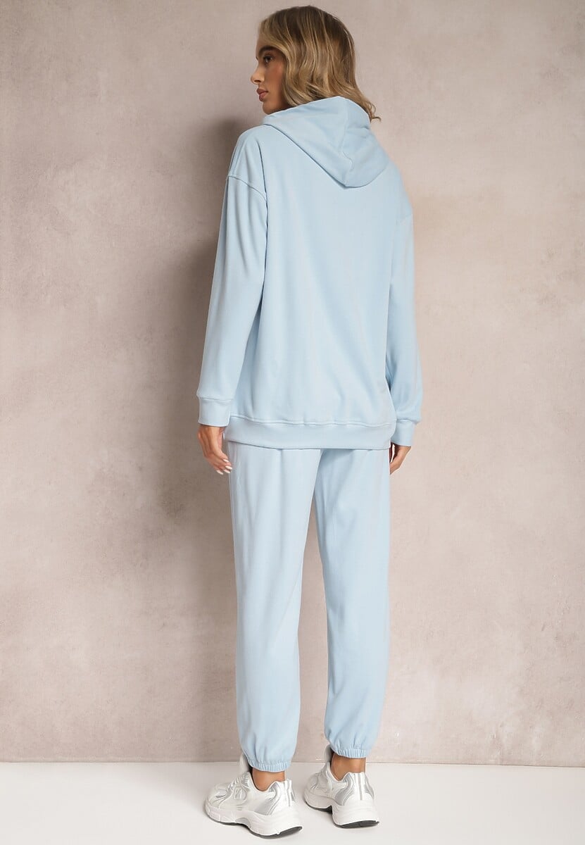 Niebieski Komplet Dresowy z Bluzą i Spodniami Ciranova
