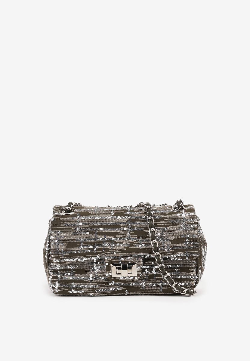 Szara Cekinowa Torebka na Łańcuszku Efanela