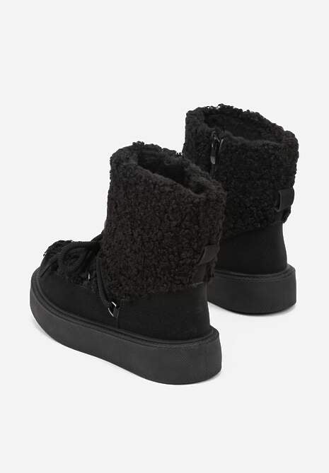 Czarne Śniegowce z Futerkiem Typu Teddy Allere
