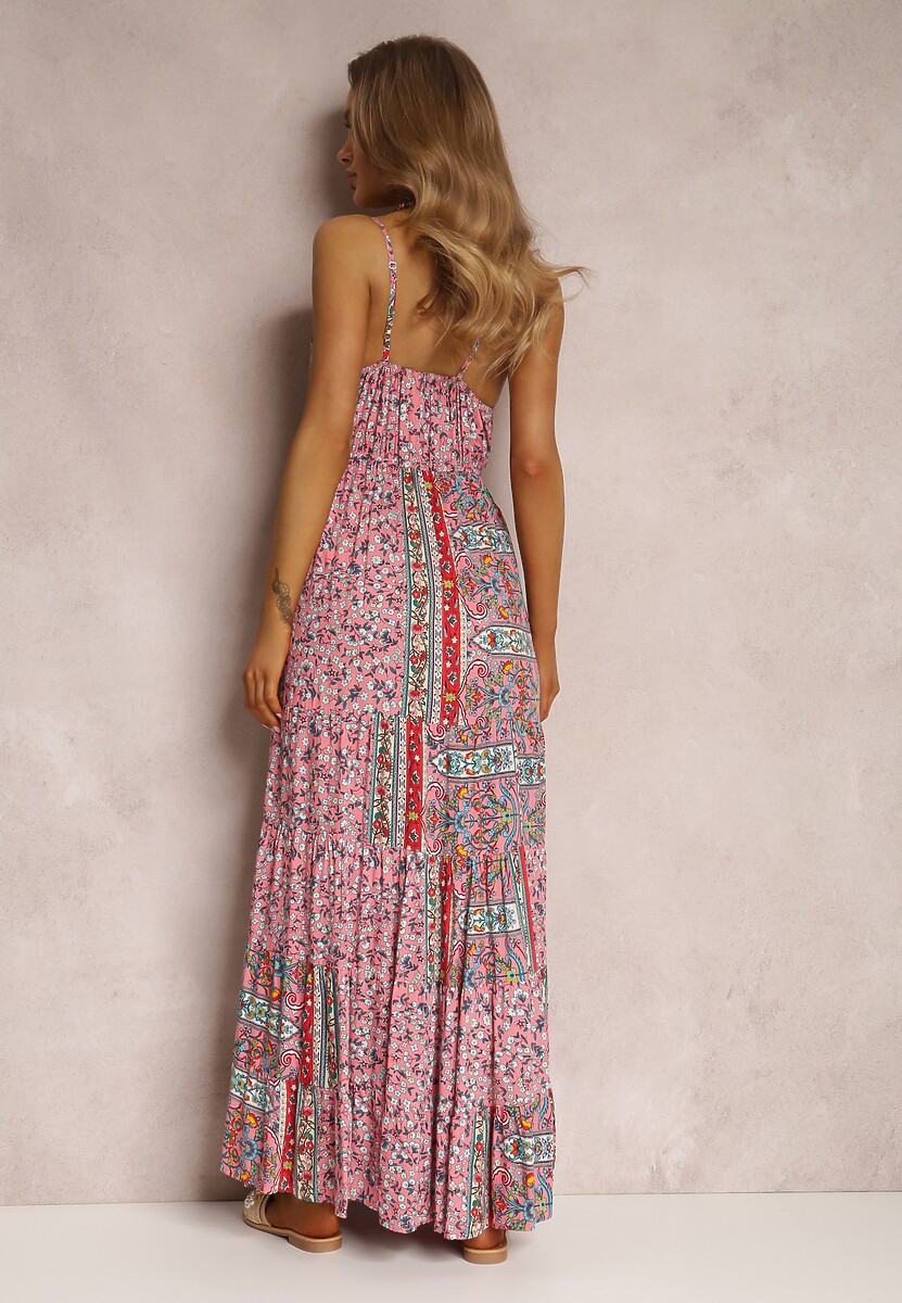 Różowa Sukienka z Wiskozy Fihi