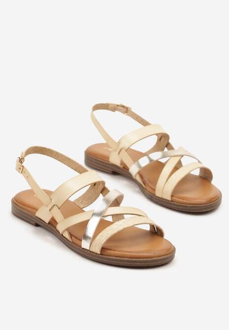 Beżowe Sandały z Ozdobnymi Paskami Davirena
