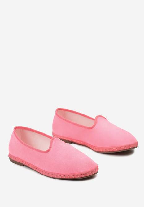 Fuksjowe Płaskie Balerinki z Okrągłym Noskiem z Ekozamszu Klenori