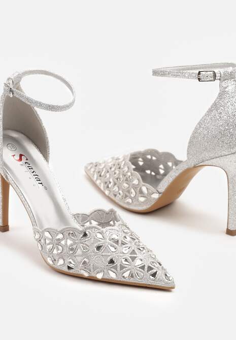 Srebrne Ażurowe Szpilki z Cyrkoniami Nurissa