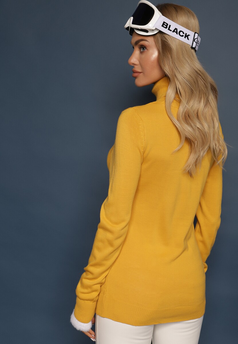 Żółty Klasyczny Golf ze Ściągaczami przy Rękawach Felinia