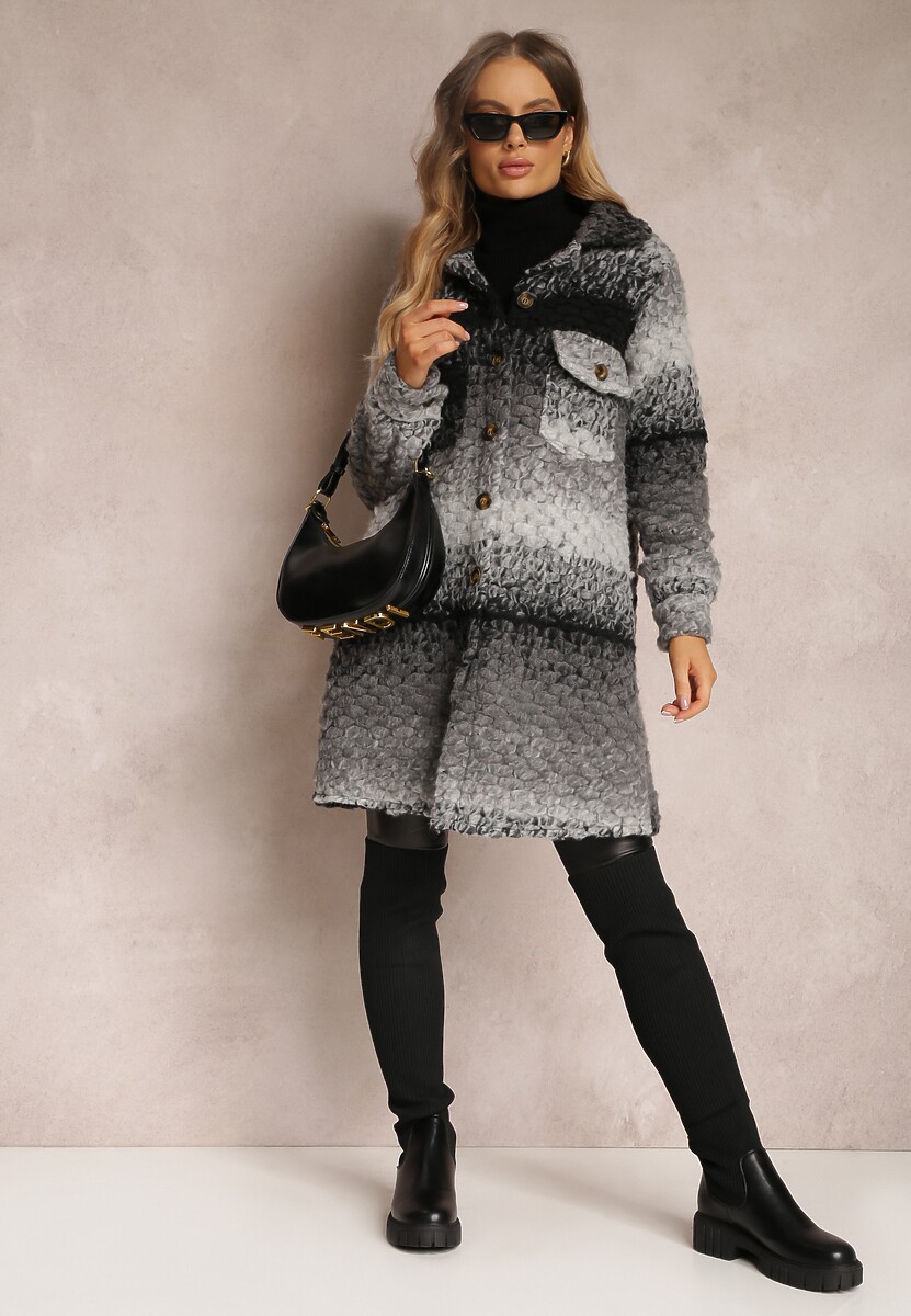 Szary Płaszcz Wełniany Lyphyth