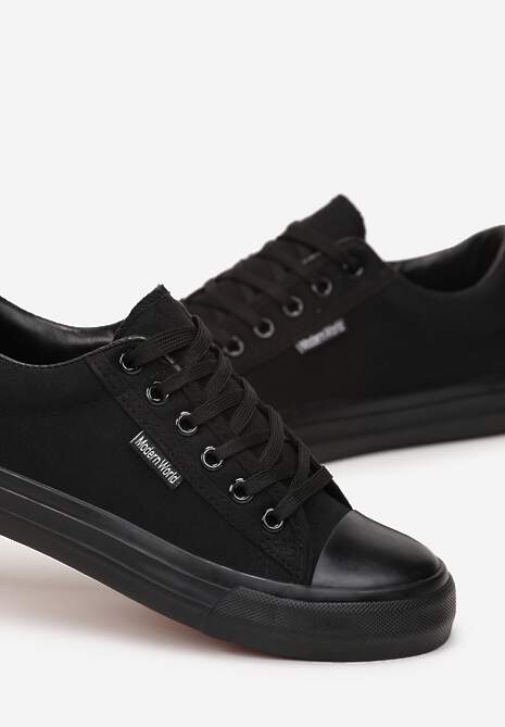 Czarne Trampki Sznurowane przed Kostkę Avanes