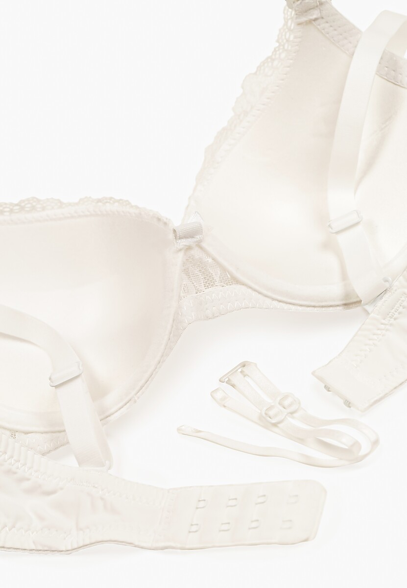 Jasnobeżowy Biustonosz Full Cup z Koronką Tinallore