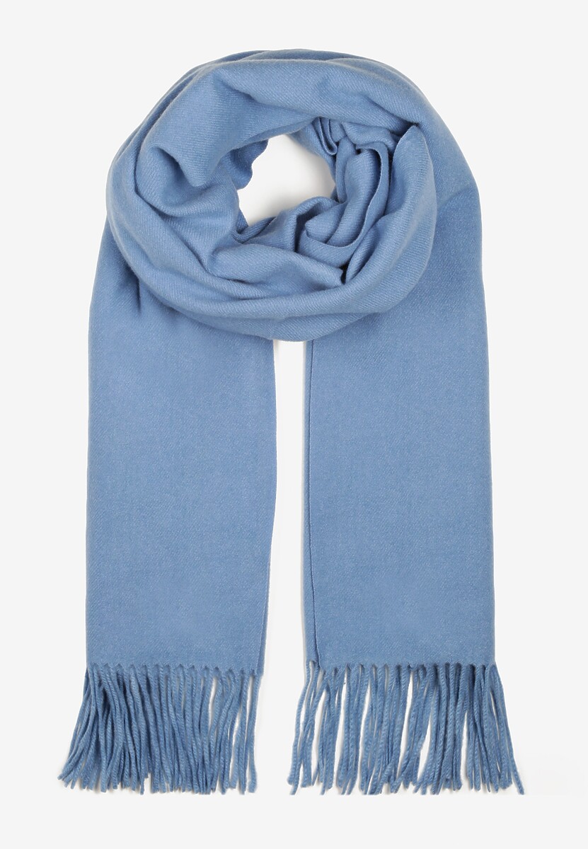 Bordowy Szalik Wykończony Frędzlami z Tkaniny Valleria