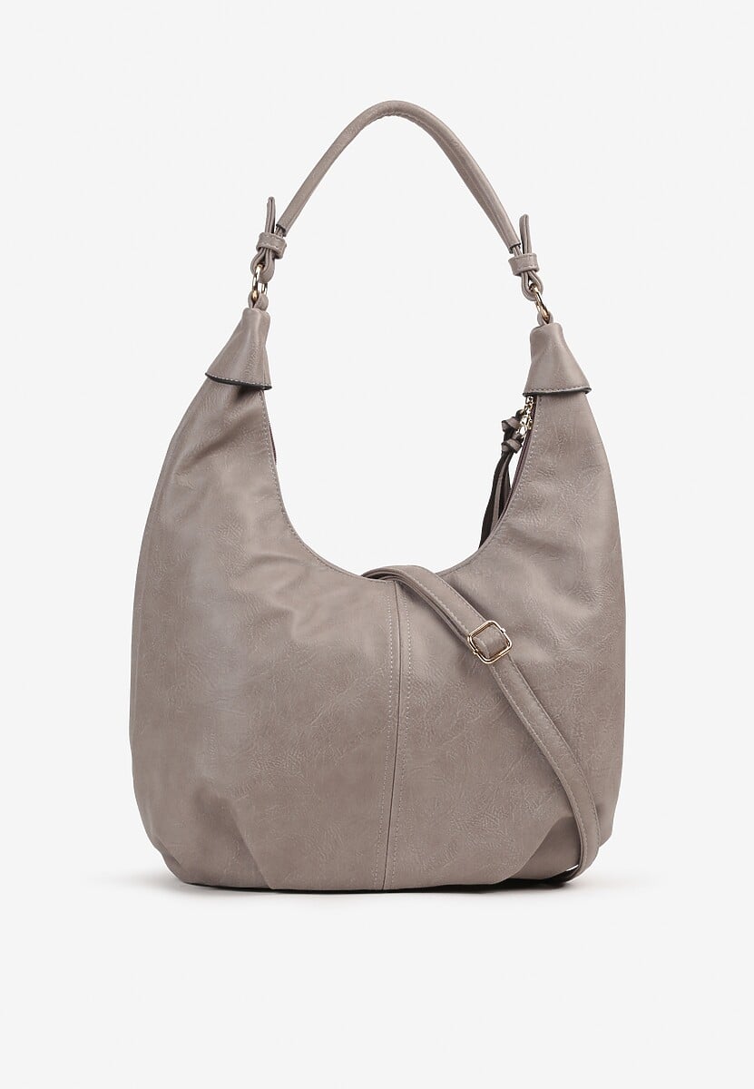 Szara Torebka Hobo na Ramię z Frędzlami Evadoria