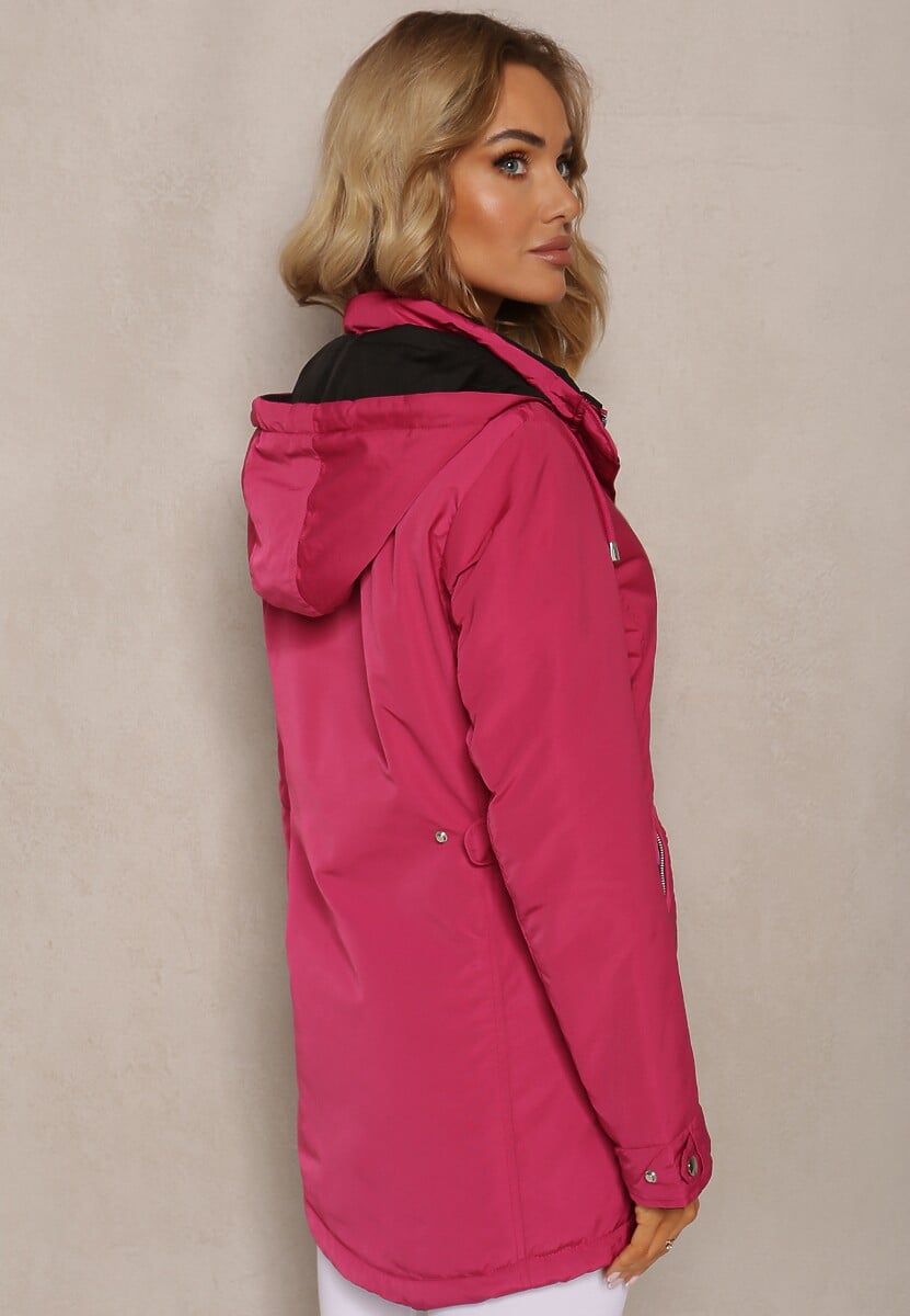 Fuksjowa Dwustronna Kurtka z Odpinanym Kapturem Viora