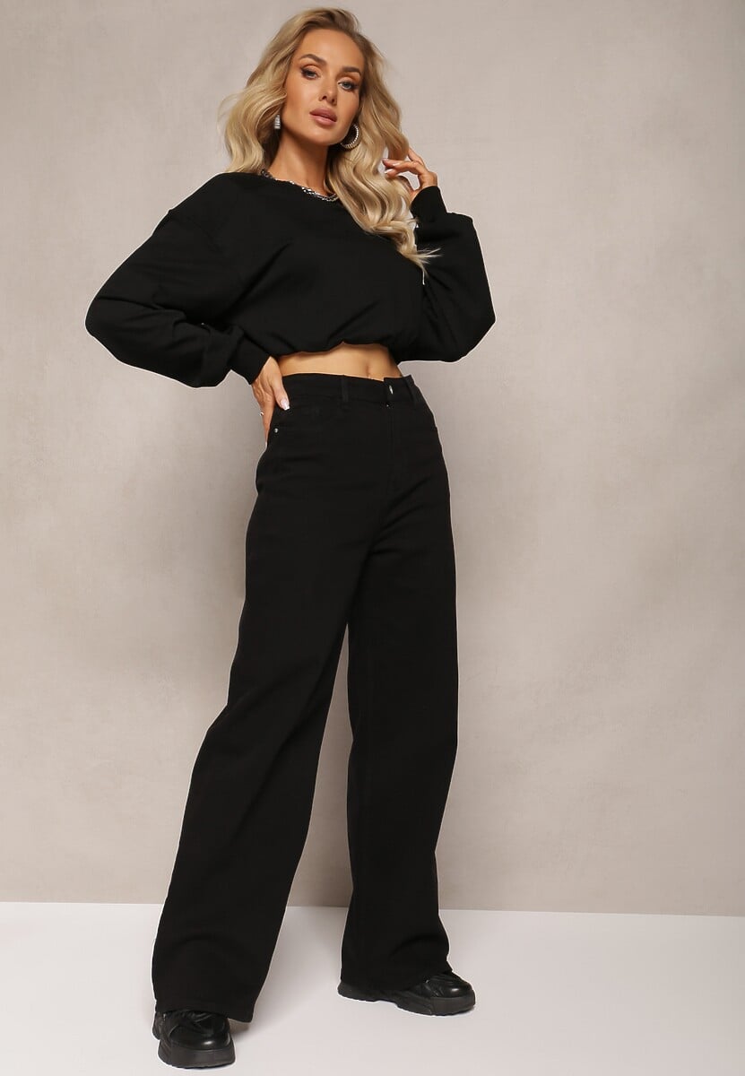 Czarne Jeansy Szerokie Phririope