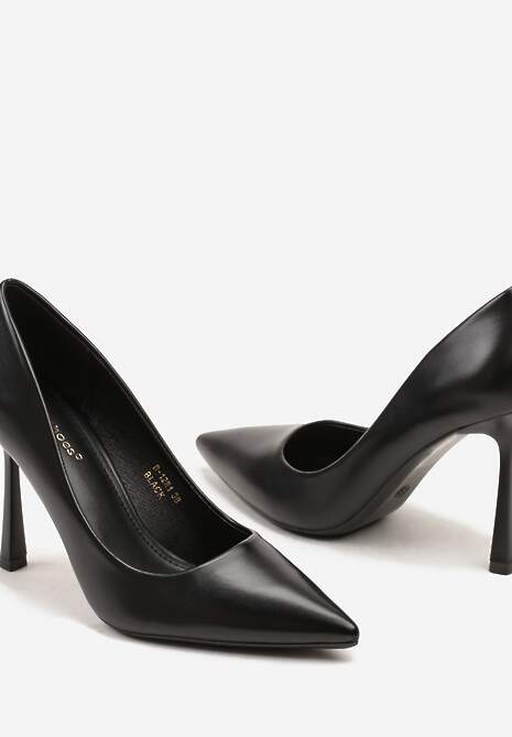 Czarne Szpilki w Eleganckim Stylu ze Szpiczastym Noskiem Galadi