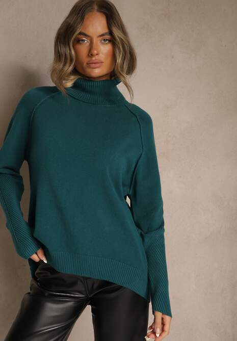 Zielony Golf z Domieszką Kaszmiru o Prostym Kroju Zoirsova