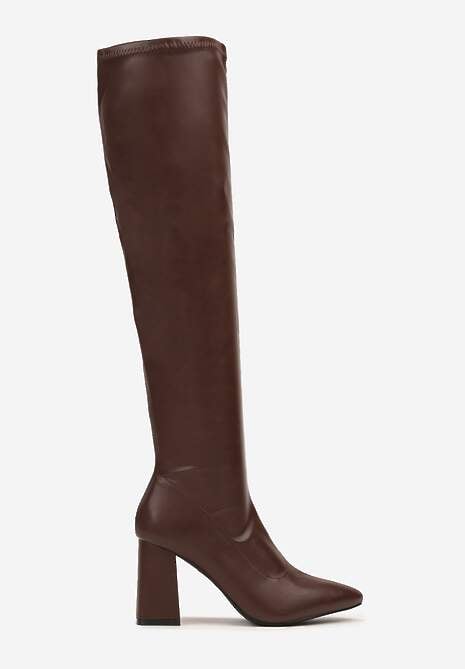 Brązowe Kozaki Vices z Wysoką Cholewką na Słupku Avvie