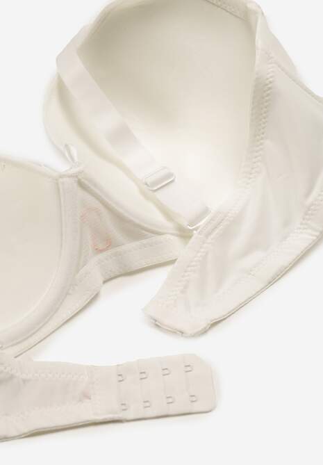 Jasnobeżowy Biustonosz Ozdobiony Koronką Full Cup Pasecia