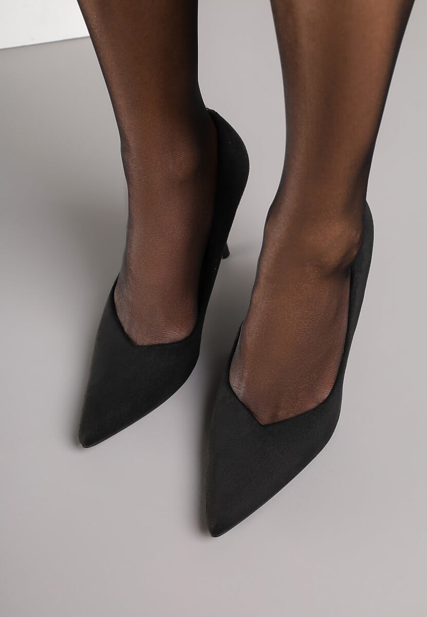 Czarne Klasyczne Szpilki Vices z Wkładką ze Skóry Naturalnej Alondie