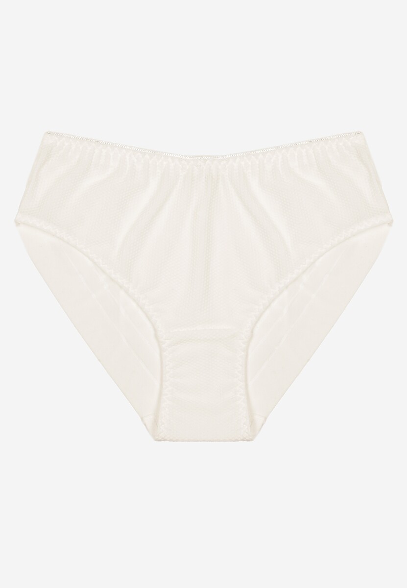 Białe Majtki Typu Figi Ozdobione Paskami Ranmis