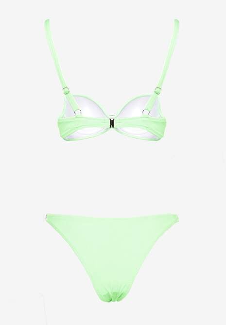 Zielone Bikini z Cyrkoniami i Regulowanymi Ramiączkami Tloen