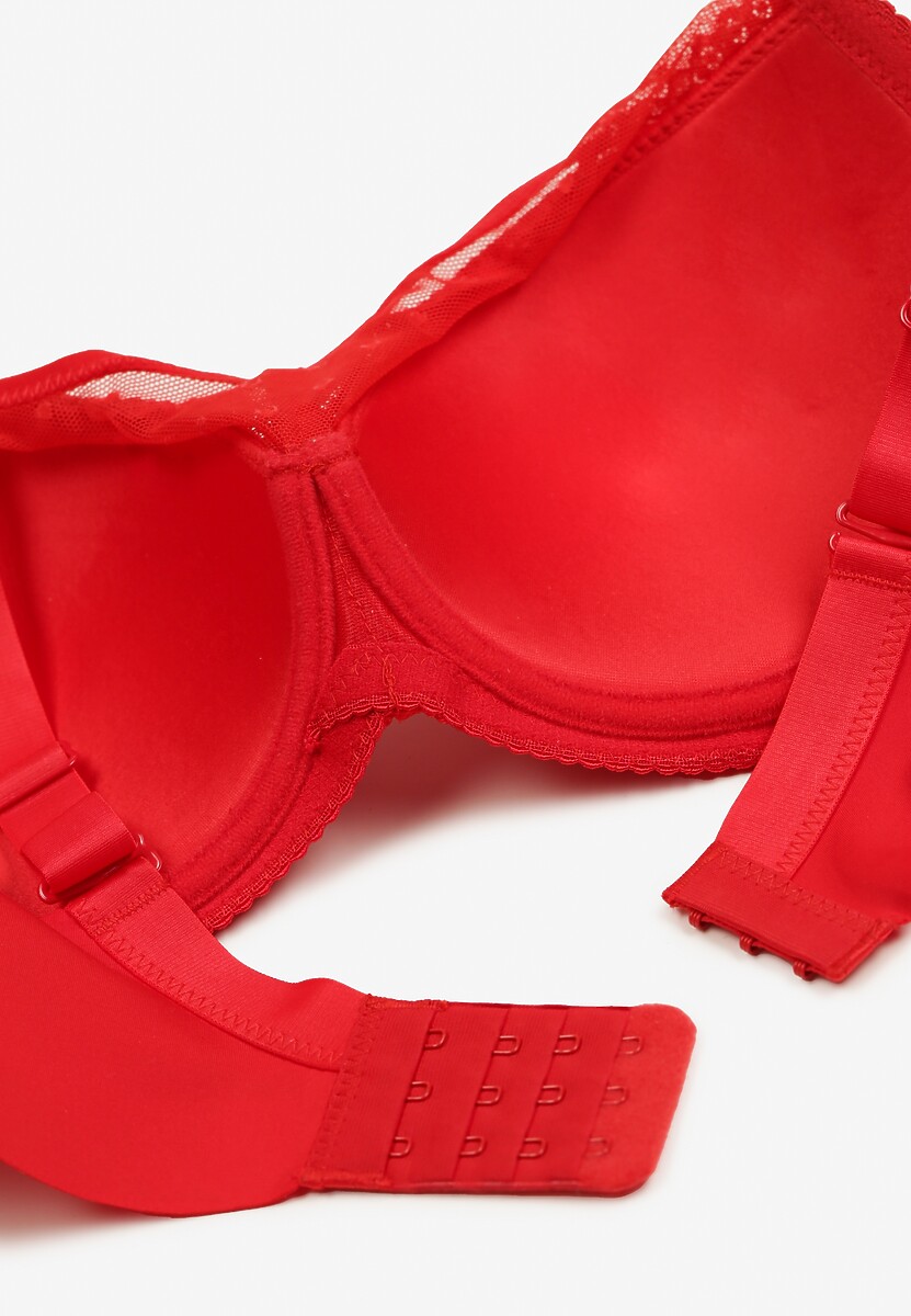 Czerwony Biustonosz z Usztywnionymi Miseczkami i Regulowanymi Ramiączkami Catarinas