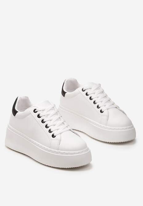 Biało-Czarne Sneakersy na Modnej Platformie Broida