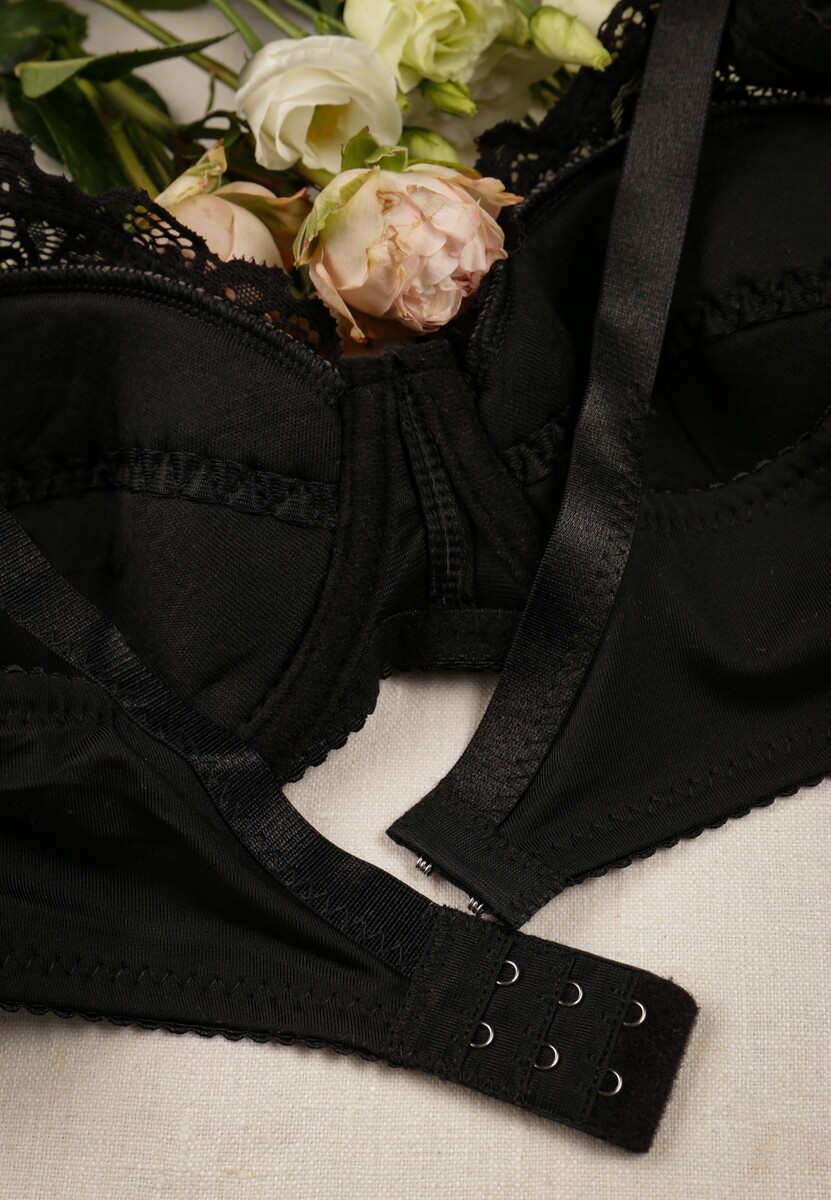 Czarny Koronkowy Biustonosz z Regulowanymi Ramiączkami Dalinva