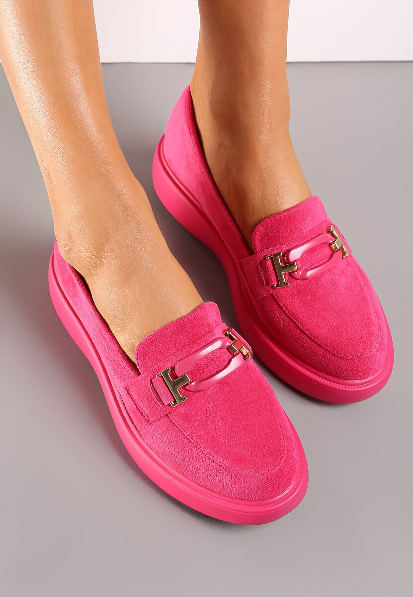 Fuksjowe Mokasyny na Grubej Podeszwie z Metalową Klamrą Olizunna