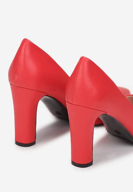 Czerwone Czółenka ze Szpiczastym Noskiem Marnera