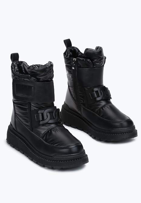 Czarne Śniegowce Sportowe na Platformie Coila